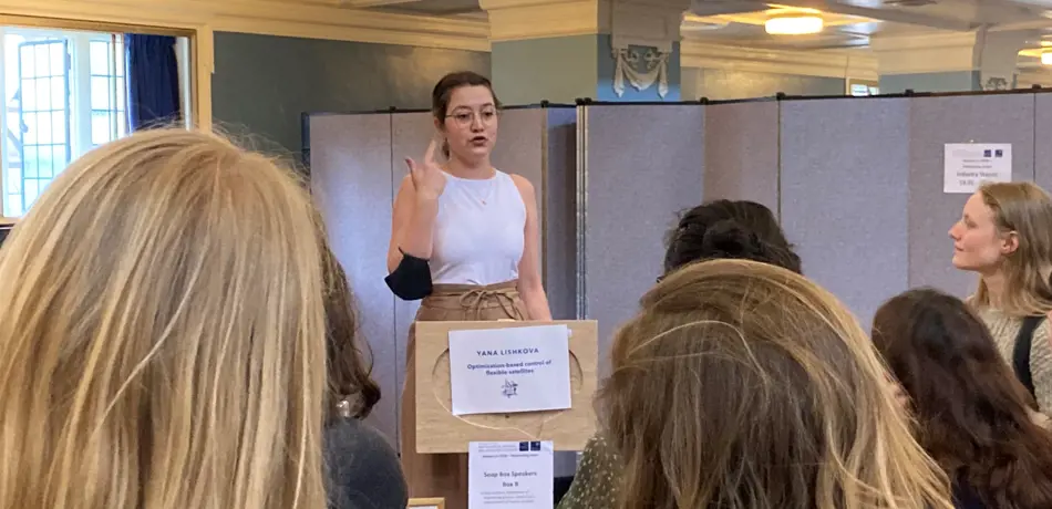 Women in Engineering members speaking at a Women in STEM event, Oxford Town Hall