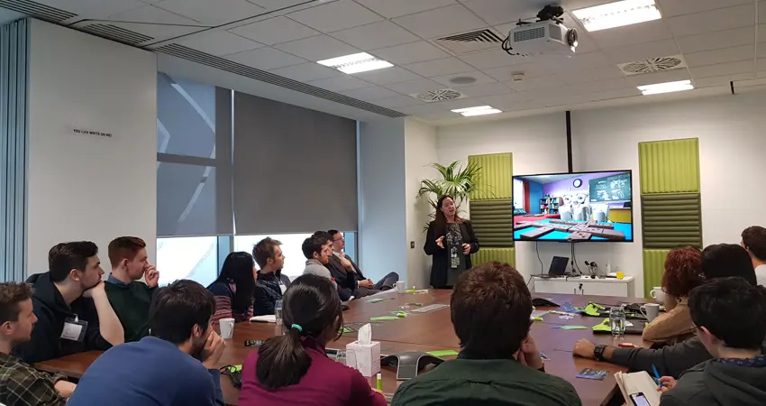 A full conference room at Nvidia's office in Reading