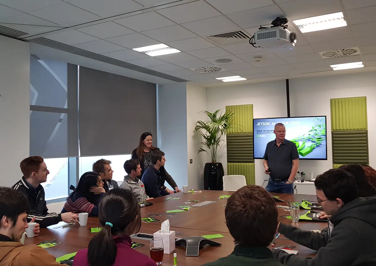 A full conference room at Nvidia's office in Reading