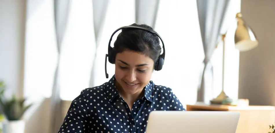 Student studying with laptop