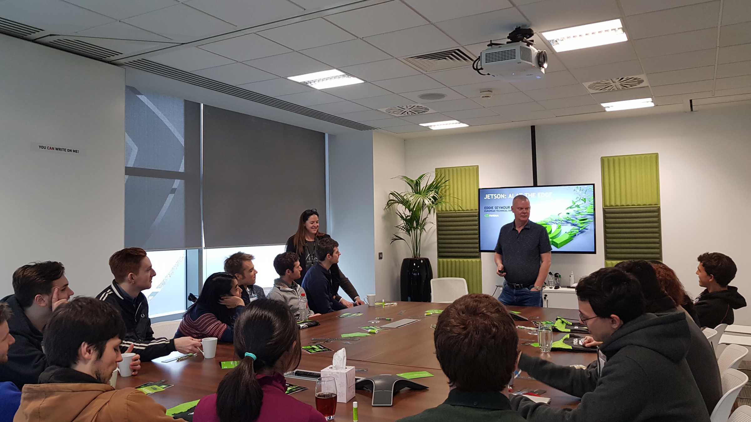 A full conference room at Nvidia's office in Reading